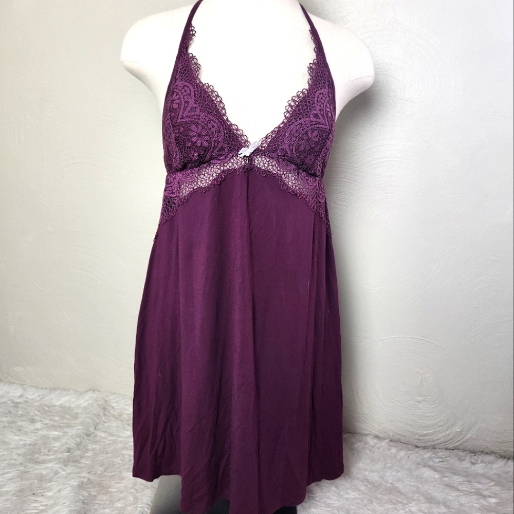 VS sexy teddy sweetheart plum purple slip dress Lingerie Small Y2K